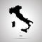 Italy country map, simple black silhouette on gray