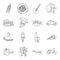 Italy country set icons in outline style. Big collection of Italy country vector symbol