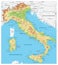 Italy Detailed Physical Map