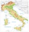Italy Detailed Physical Map On White