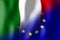 Italy and European Union flags