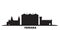 Italy, Ferrara city skyline isolated vector illustration. Italy, Ferrara travel black cityscape