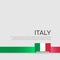 Italy flag background. Ribbon color flag of italy on a white background. National poster. Vector tricolor flat design. State