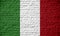 Italy flag, brick wall texture concept