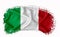 Italy flag, brush stroke, typography, lettering, logo, label, banner on a white background