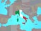 Italy with flag on map