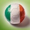 italy flag paint lon football ball on isolated background , generated by AI