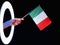 italy flag patriotic symbol hand tricolor on black