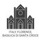 Italy, Florence, Basilica Di Santa Croce travel landmark vector illustration