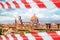 Italy, Florence cityscape skyline with warning tape. Closed historical european sightseeing