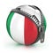 Italy football nation - football in the unzipped bag with Italian flag print