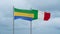 Italy and Gabon flag