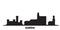 Italy, Garda city skyline isolated vector illustration. Italy, Garda travel black cityscape