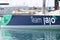 ITALY,GENOVA: Team Jajo\\\'s boat enters the Ocean Live Park dock-Ocean Race. June 27.2023.