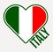 Italy heart flag badge.