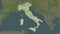 Italy highlighted. Topo French