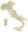 Italy - Highly detailed editable political map with separated layers.