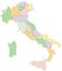 Italy - Highly detailed editable political map with separated layers.