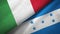 Italy and Honduras two flags textile cloth, fabric texture