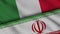Italy and Iran Flags, Breaking News, Political Diplomacy Crisis Concept