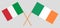 Italy and Ireland. The Italian and Irish flags. Official colors. Correct proportion. Vector