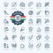 Italy, Italian food, Italian cuisine - minimal thin line web icon set. Outline icons collection.