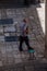 Italy. Italian people. Senior man plays his accordion on a street in the old town of Bari