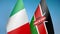 Italy and Kenya two flags