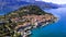 Italy - Lago di Como. aerial view of beautiful Bellagio village