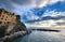 Italy, Liguria, Five Lands - scenic view of the coast, sea, sky and clouds