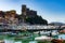 Italy. Liguria. Lerici. The marina and the castle an old fortress