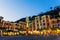 Italy. Liguria. Portofino. The place of the village by night