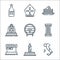 italy line icons. linear set. quality vector line set such as italy, statue, coffee maker, pillar, wine barrel, fountain, tiramisu