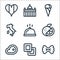 Italy line icons. linear set. quality vector line set such as pasta, ravioli, steak, orange, food tray, italy, ice cream, vatican