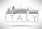 Italy Line Silhouette Typographic Design