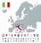 Italy location on Europe Map - Transparent background