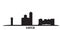 Italy, Lucca city skyline isolated vector illustration. Italy, Lucca travel black cityscape