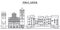 Italy, Lucca line skyline vector illustration. Italy, Lucca linear cityscape with famous landmarks, city sights, vector