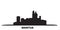 Italy, Mantua city skyline isolated vector illustration. Italy, Mantua travel black cityscape