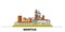 Italy, Mantua flat landmarks vector illustration. Italy, Mantua line city with famous travel sights, skyline, design.