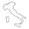 Italy map of black contour curves illustration