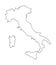 Italy map contour silhouette.