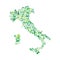 Italy map environmental protection green concept icons