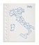 Italy map on a realistic squared sheet of paper torn from a block