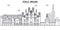Italy, Milan architecture line skyline illustration. Linear vector cityscape with famous landmarks, city sights, design