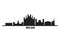 Italy, Milan city skyline isolated vector illustration. Italy, Milan travel black cityscape