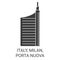 Italy, Milan, Porta Nuova travel landmark vector illustration