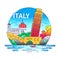 Italy - modern vector line travel illustration