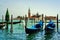 Italy, Morning in Venice. Gondolas