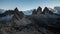 Italy mountain Dolomites Alps - Tree cime di Lavaredo, Time lapse at sunset